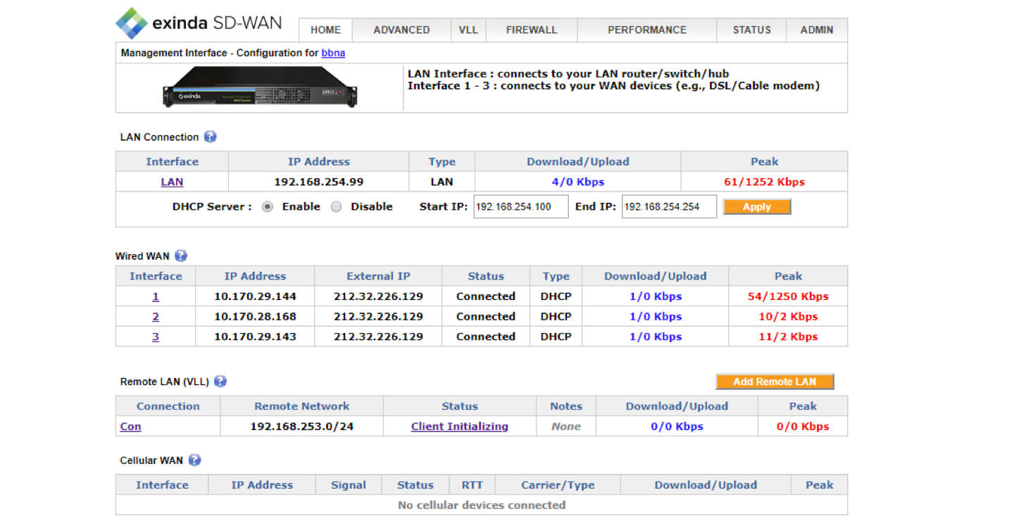 Exinda SD-WAN_UI